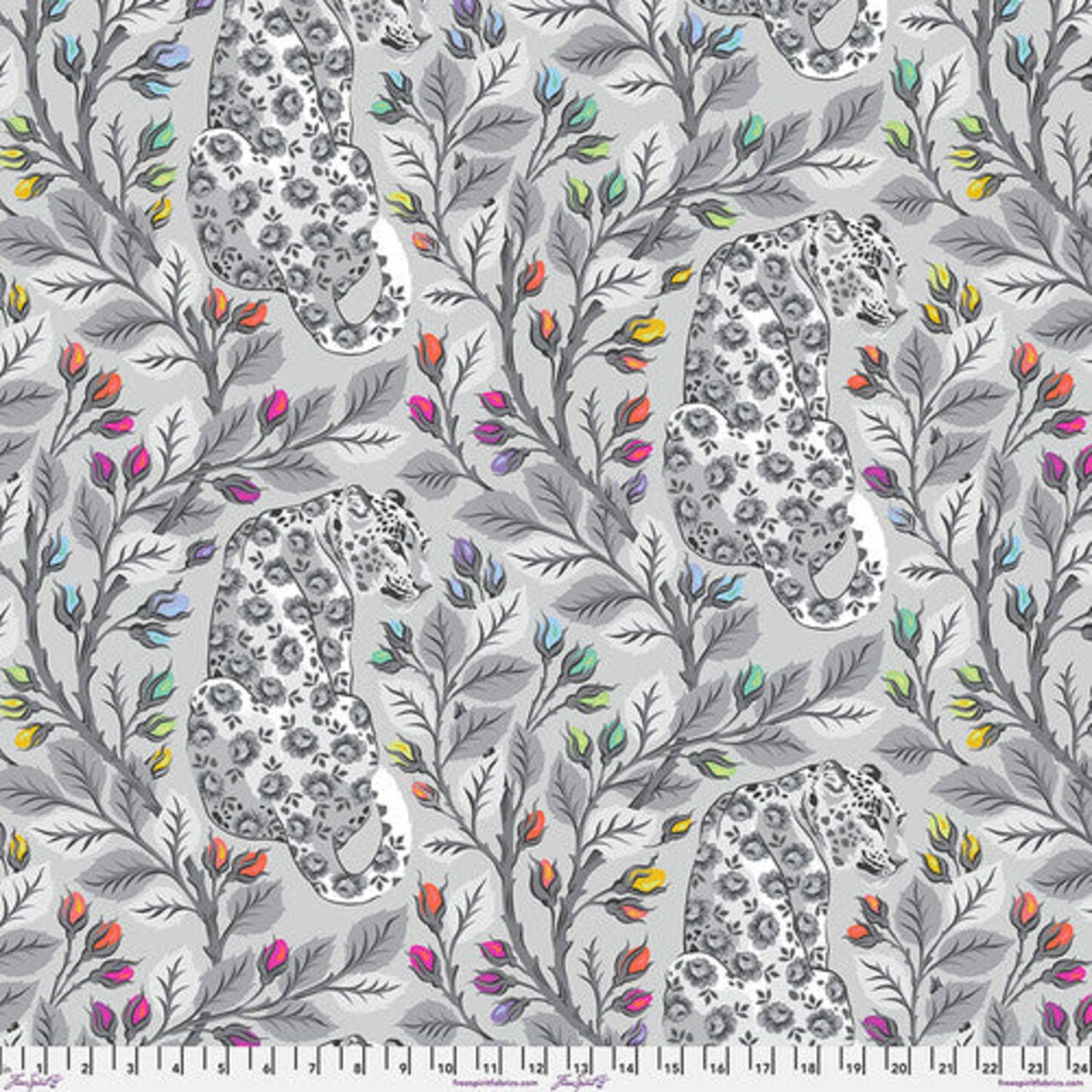 Fabric FreeSpirit Tula Pink Fog Beautymark Graywork Minky by the Quarter Yard MKTP009.FOG